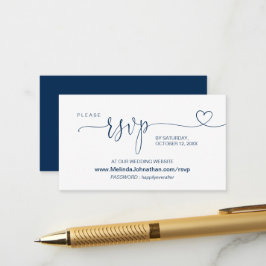 Online-Hochzeitsseite UAWG, Modernes Navy Blue Begleitkarte