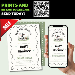 Online Kuh Picnic Baby Dusche laden Vorlagen ein