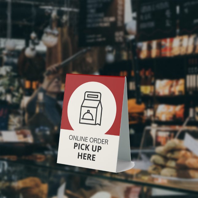 Online-Lieferwagen hier rot Tischaufsteller (Von Creator hochgeladen)