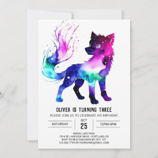 Online Majestic Wolf Digital Boy Geburtstag Einladung