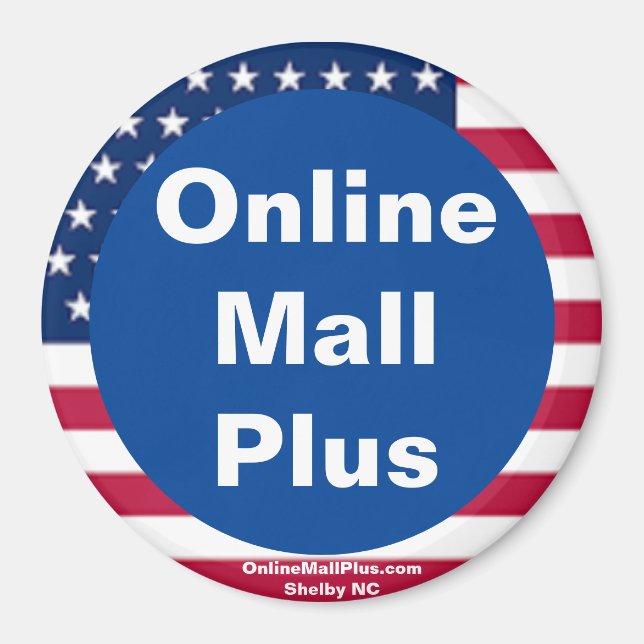 Online Mall Plus Patriotic Magnet (Vorne)