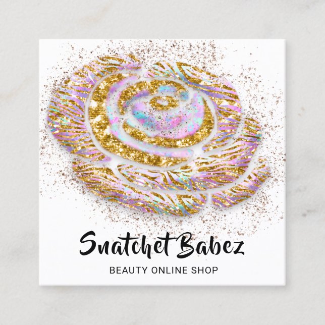 Online Shop Studio Logo für White QR Code Quadratische Visitenkarte (Vorderseite)