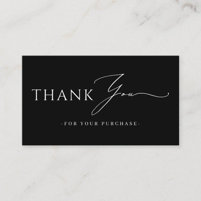 Online Store Thank You QR Code website Black Visitenkarte (Vorderseite)