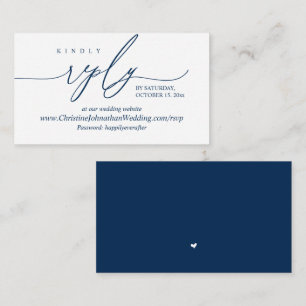 Online-UAWG, Moderne einfache Blaukalligraphie Begleitkarte