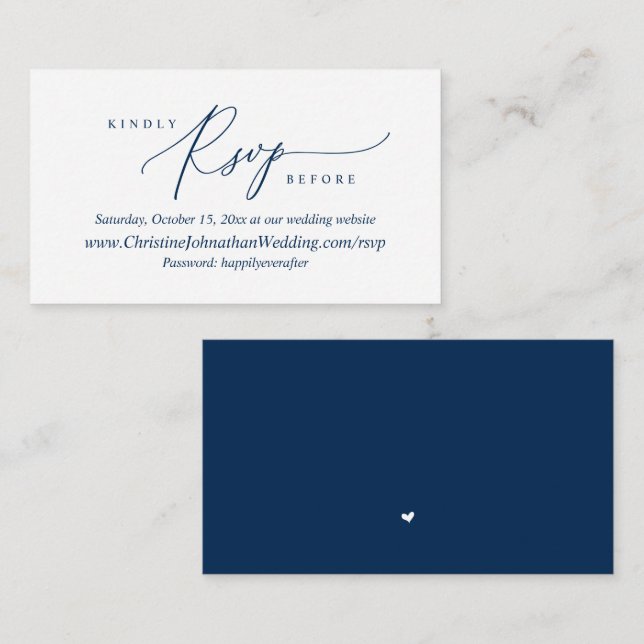 Online-UAWG, Modernes einfaches Navy Blue Script Begleitkarte (Vorne/Hinten)