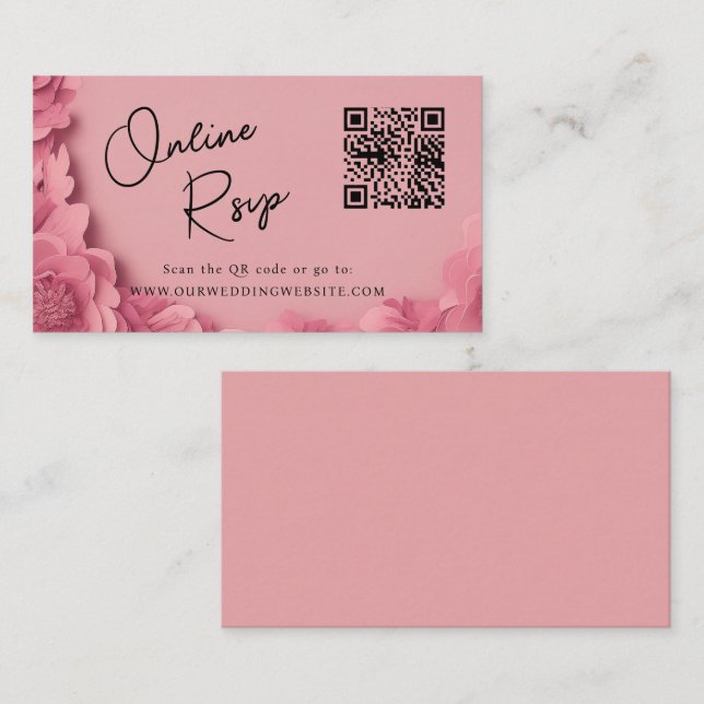 Online UAWG QR Code Barbecore Hochzeitswebsite Visitenkarte (Vorne/Hinten)