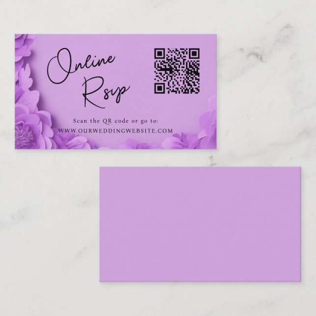 Online UAWG QR Code Barbecore Hochzeitswebsite Visitenkarte (Vorne/Hinten)