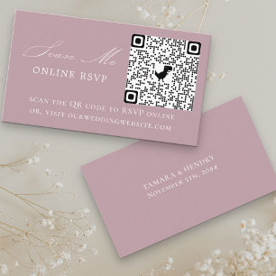 Online UAWG QR Code Dusty Rose Wedding Website Begleitkarte