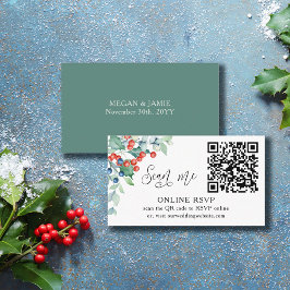 Online UAWG QR Code Winter Berries Wedding Website Begleitkarte