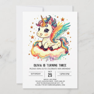 Online Unicorn Birthday Bliss Einladung