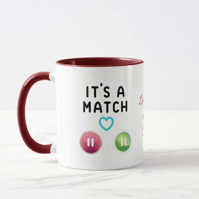 "Online Verabred - Du bist mein Lieblingsfinder!" Tasse (Links)