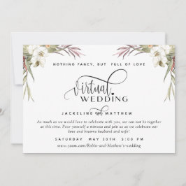 Online Virtual Wedding Tropical Palm Blätter flora Save The Date