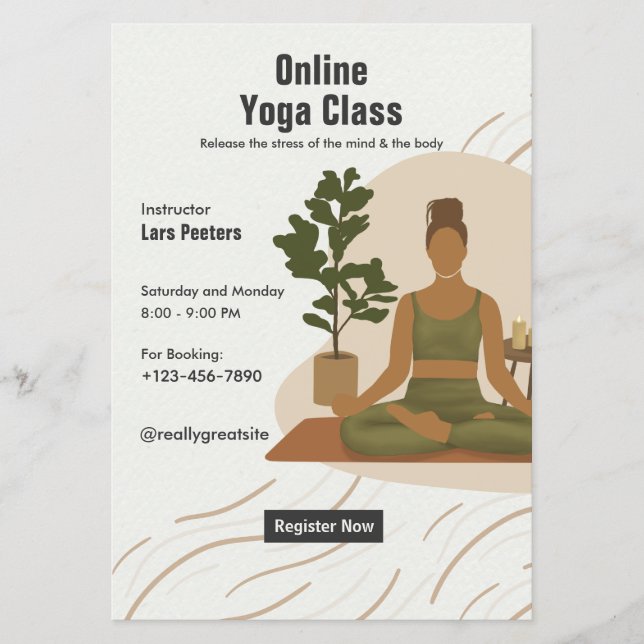 Online-Yogakurse Flyer (Vorne)