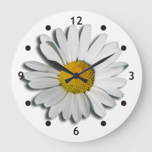 Only a Marguerite Blossom + your text & ideas Große Wanduhr