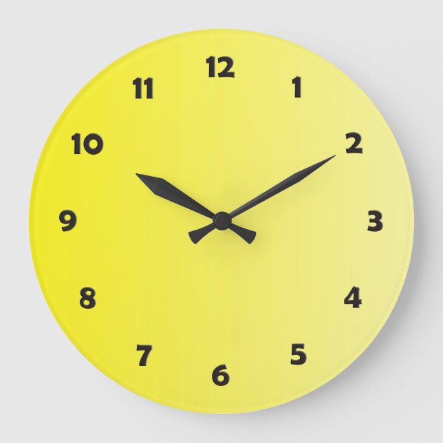 ONLY COLOR gradients - lemon + clock face Große Wanduhr (Vorderseite)