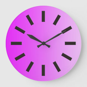 ONLY COLOR gradients - neon pink + clock face I Große Wanduhr
