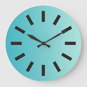 ONLY COLOR gradients - ocean blue + clock face I Große Wanduhr