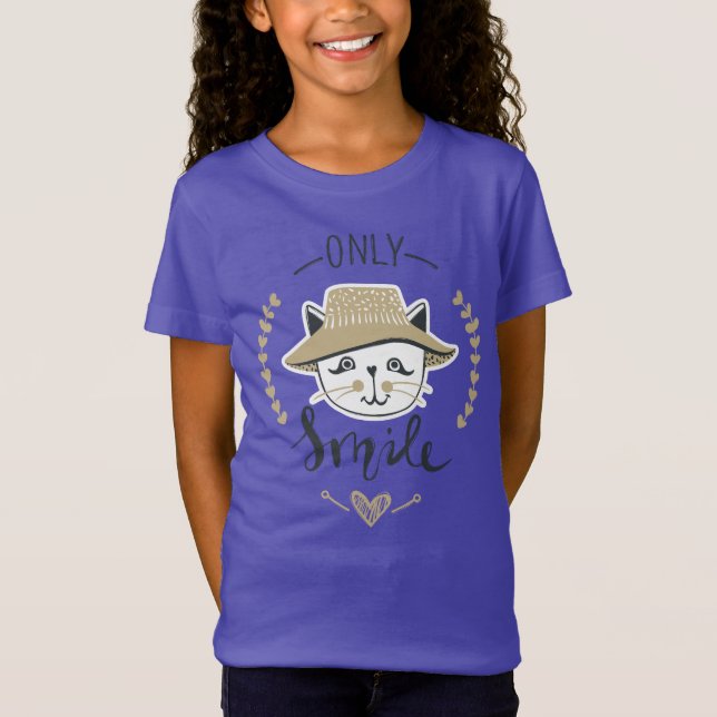 Only Smile Cute Cat T-Shirt (Vorderseite)