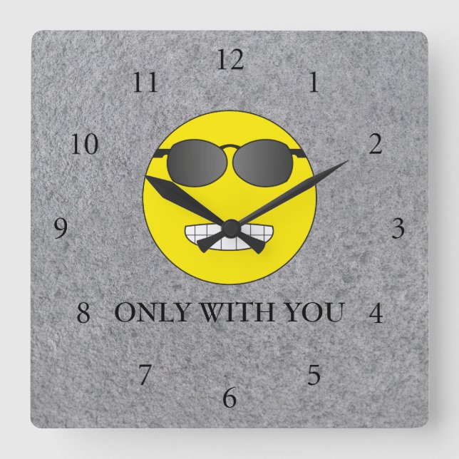 Only with you quadratische wanduhr (Vorderseite)