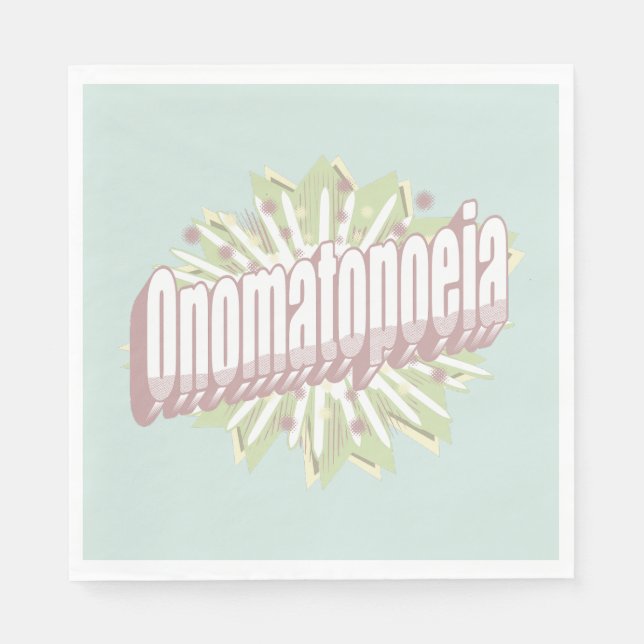 Onomatopoeia Explosion English Language Serviette (Vorderseite)