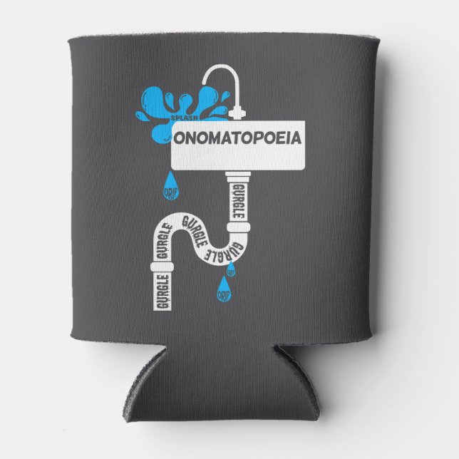 Onomatopoeia kreative Schrift oder Poesie Dosenkühler (Vorderseite)