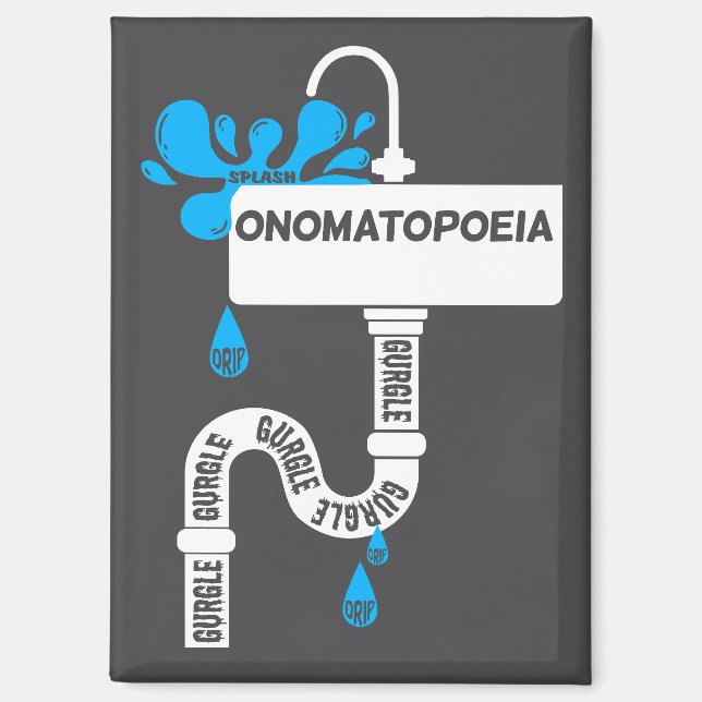 Onomatopoeia kreative Schrift oder Poesie Magnet (Vorderseite)