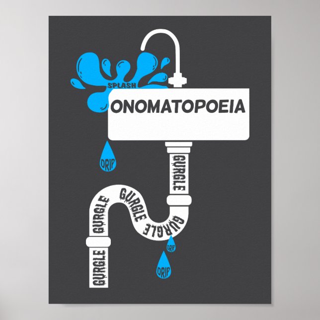 Onomatopoeia kreative Schrift oder Poesie Poster (Vorne)