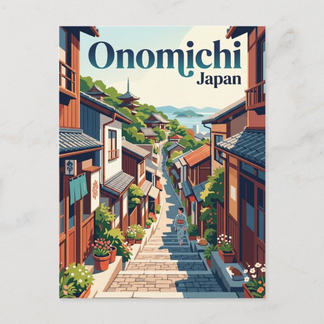 Onomichi Gasse Japan Postkarte (Vorderseite)