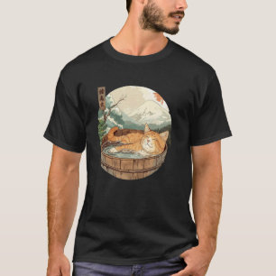 Onsen-Bad-Kätzchen Haustierliebhaber japanische Ku T-Shirt