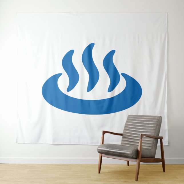 Onsen ♨ Hot Spring 温泉 Japanese Sign Wandteppich (Beispiel (Horizontal))