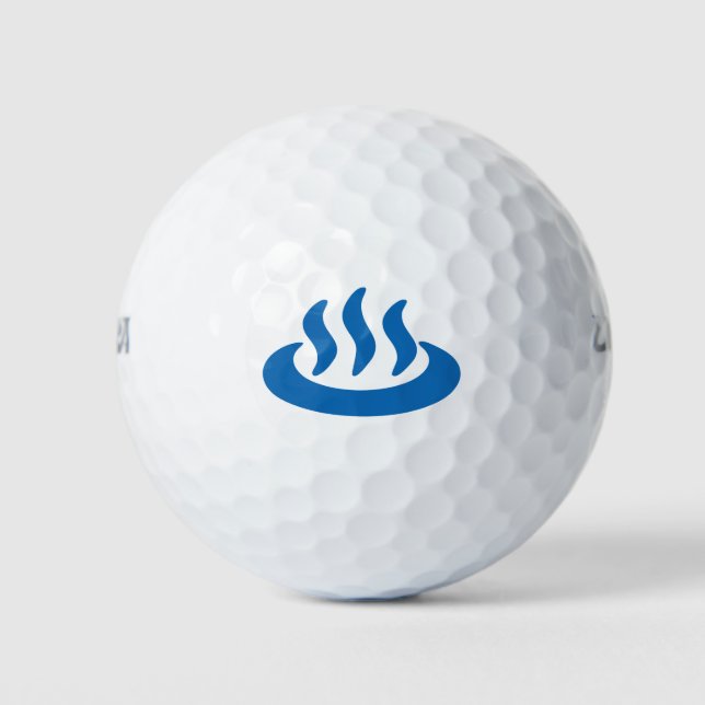 Onsen ♨ Hot Spring 温 japanisches Zeichen Golfball (Vorderseite)