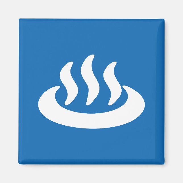 Onsen ♨ Hot Spring 温 japanisches Zeichen Magnet (Vorne)
