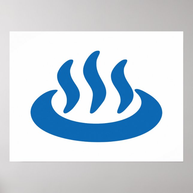 Onsen ♨ Hot Spring 温 japanisches Zeichen Poster (Vorne)