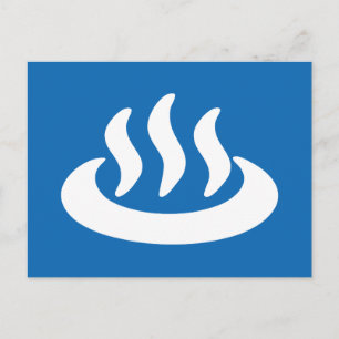 Onsen ♨ Hot Spring 温 japanisches Zeichen Postkarte