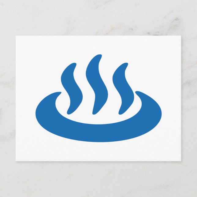 Onsen ♨ Hot Spring 温 japanisches Zeichen Postkarte (Vorderseite)