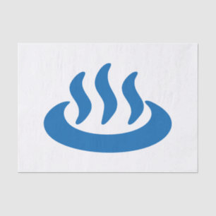 Onsen ♨ Hot Spring 温 japanisches Zeichen Seidenpapier