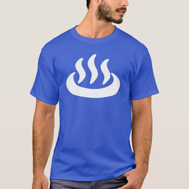 Onsen ♨ Hot Spring 温 japanisches Zeichen T-Shirt (Vorderseite)