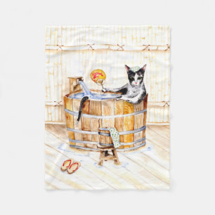 Onsen Kitty STÖRT NICHT Fleecedecke