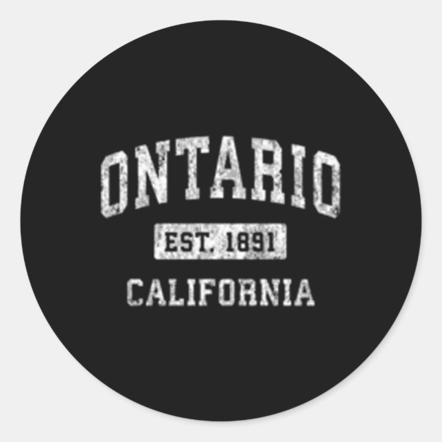 Ontario California Ca Etablierte Sports Runder Aufkleber (Vorderseite)