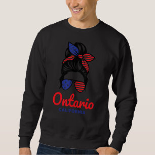 Ontario California Retro Messy Bun Sweatshirt