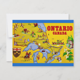Ontario Canada Retro Postcard Postkarte