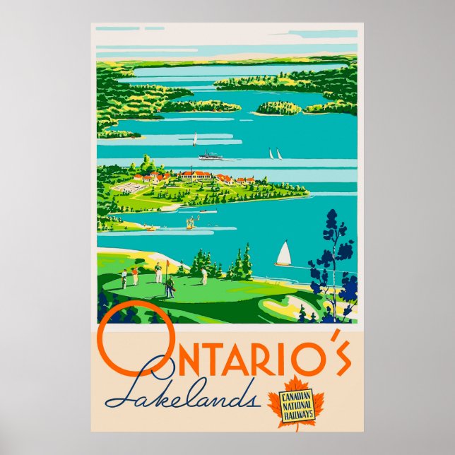 Ontario Canada Vintage Travel Poster (Vorne)