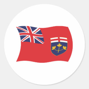 Ontario-Flaggenaufkleber Runder Aufkleber