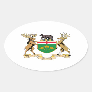 Ontario (Kanada) - Wappenrüstung Ovaler Aufkleber