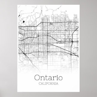 Ontario Karte - Kalifornien - City Map Poster