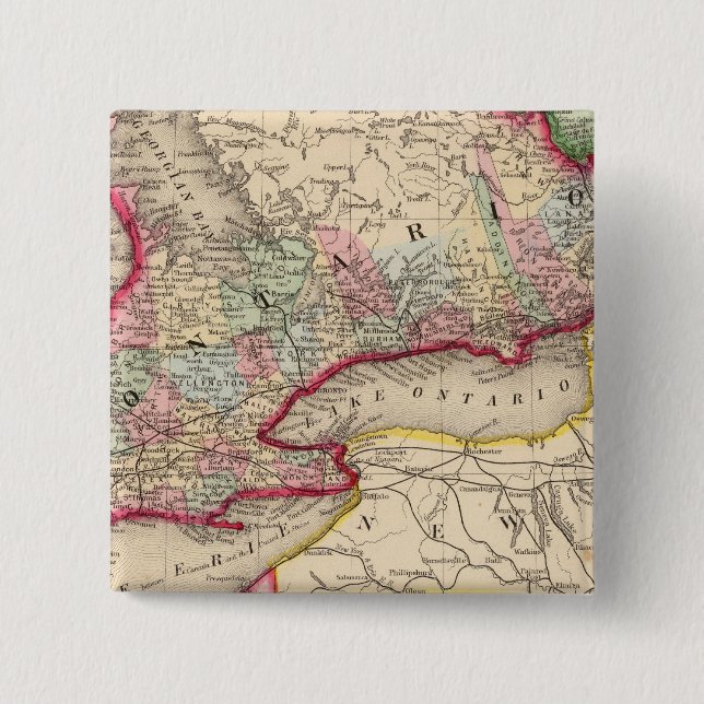 Ontario Karte von Mitchell Button (Vorderseite)