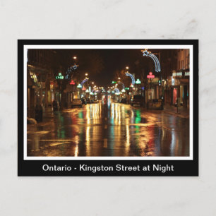 Ontario, Kingston Street bei Nacht Postkarte