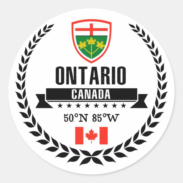 Ontario Runder Aufkleber (Vorderseite)