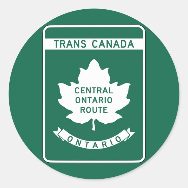 Ontario, Trans-Canada Highway Sign Runder Aufkleber (Vorderseite)