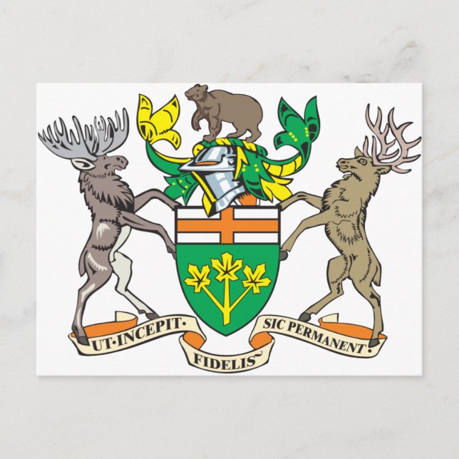 Ontario-Wappen Postkarte (Vorderseite)